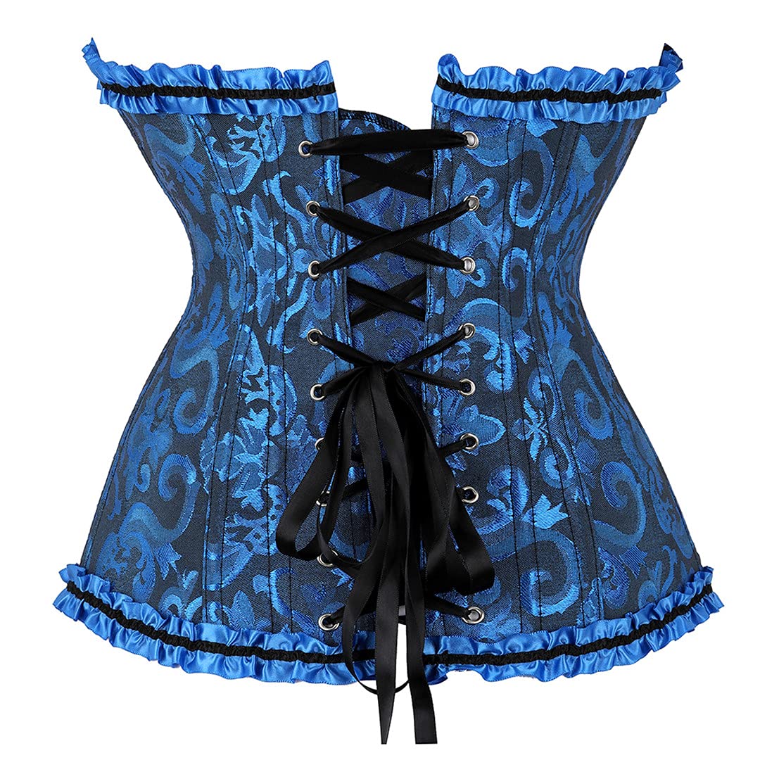 Kranchungel Corset Tops for Women: Renaissance Corset Bustier Shapewear - Halloween Costumes for Themed Parties Aged 25-35: XX-Small Black Blue