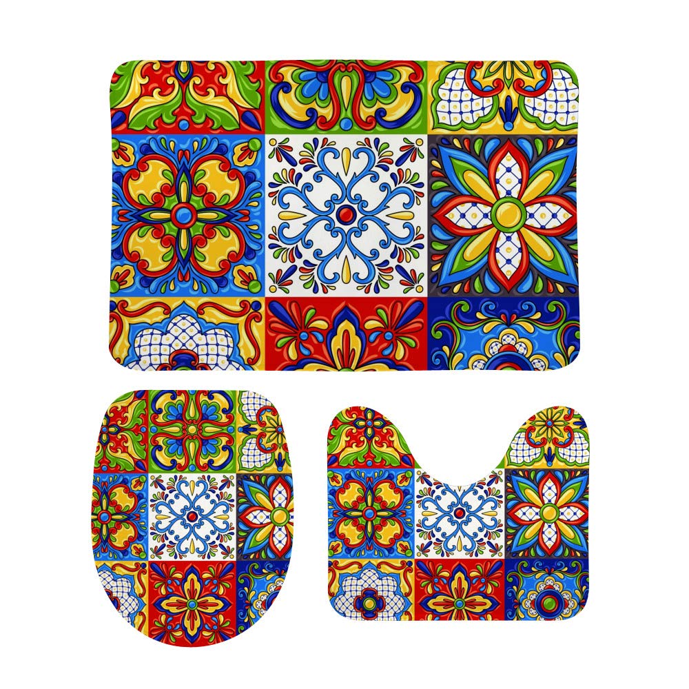 Tapis de salle de bain antidérapant fini les glissades grâce au velours doux 3pcs