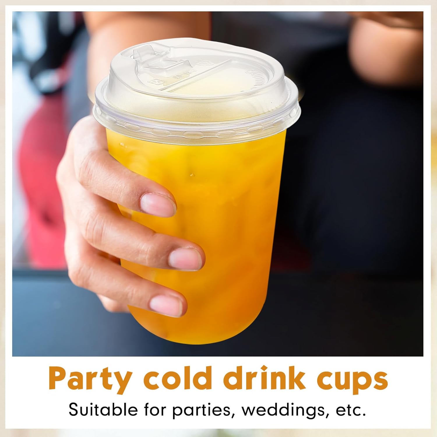 Baderke 50 Sets 16 oz Clear Plastic Cups with Lids,Sturdy Iced Coffee Cups with lids, Disposable Plastic Smoothie Cup for Cold Drinks thumbnail
