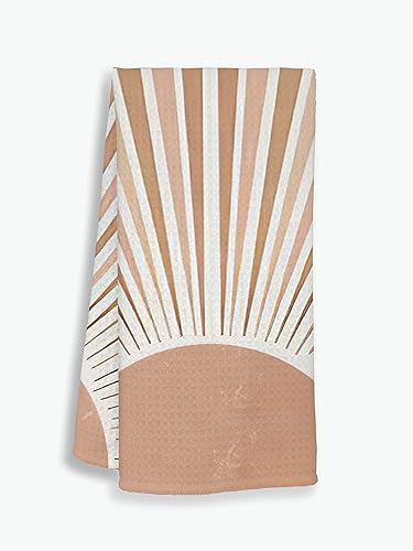 ZJSYXXU Toallas de cocina abstractas bohemias, retro, amanecer, atardecer, sol, rayos de sol, toallas de cocina, estilo bohemio, de mediados de