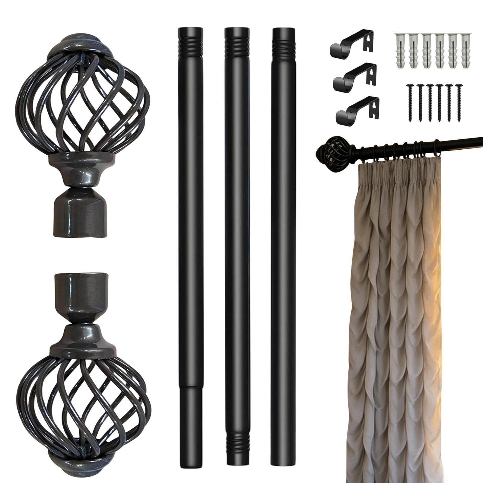 Barres À Rideaux Tringle à Rideau Réglable de 76 à 229 cm avec | Tringle à rideaux télescopique Idéal pour Maison, Appartement, Dortoir, Chambre, Salon, Salle de Bain