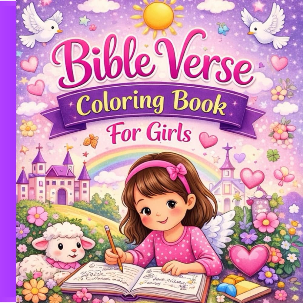 Bible Verse Coloring Book For Girls: 61 Beautiful Scriptures to Inspire Faith, Joy & Creativity in Young Hearts