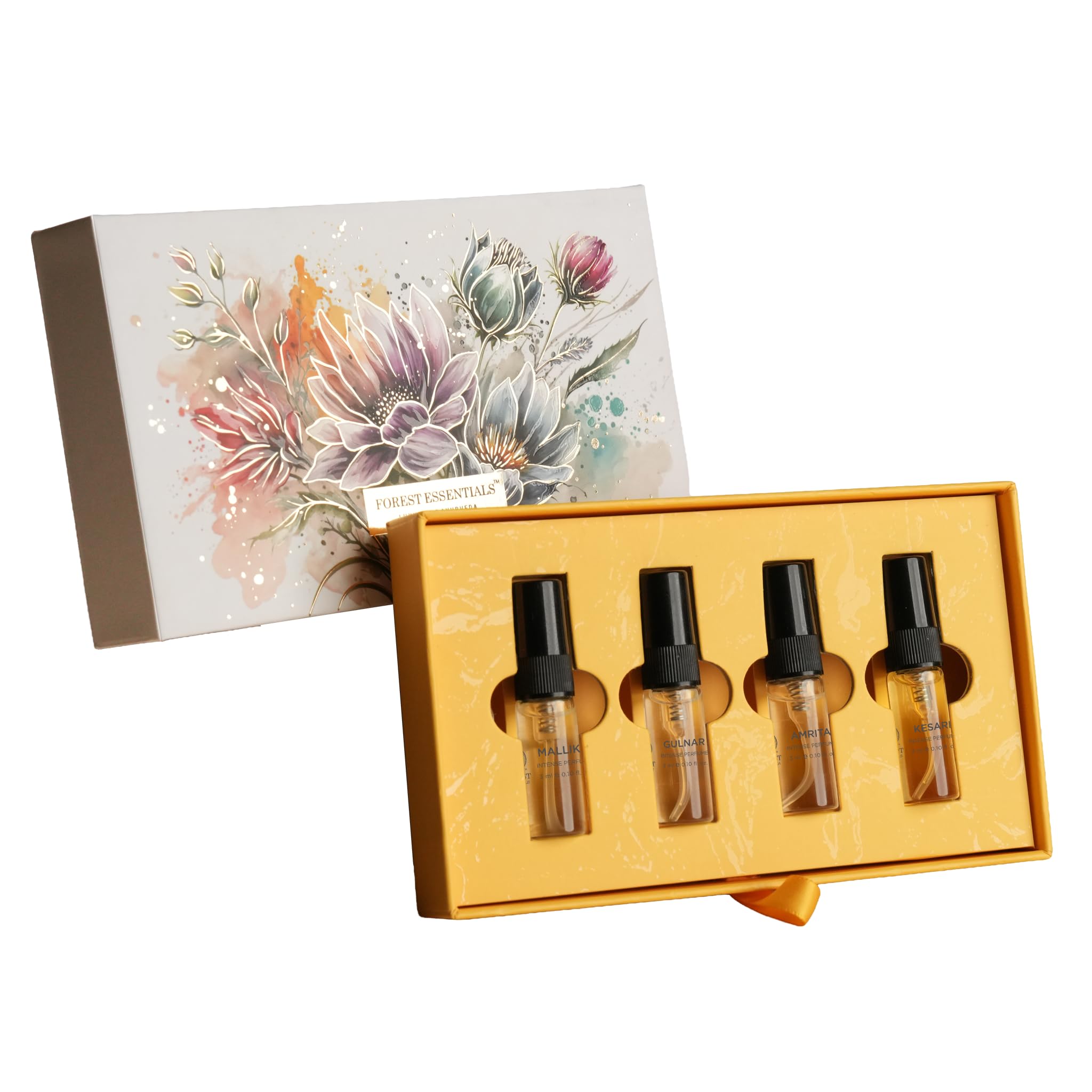 Forest Essentials Perfume Gift Box 4X 3ml | Long Lasting Floral Scents | Oudh, Rose, Nargis & Jasmine-image-21