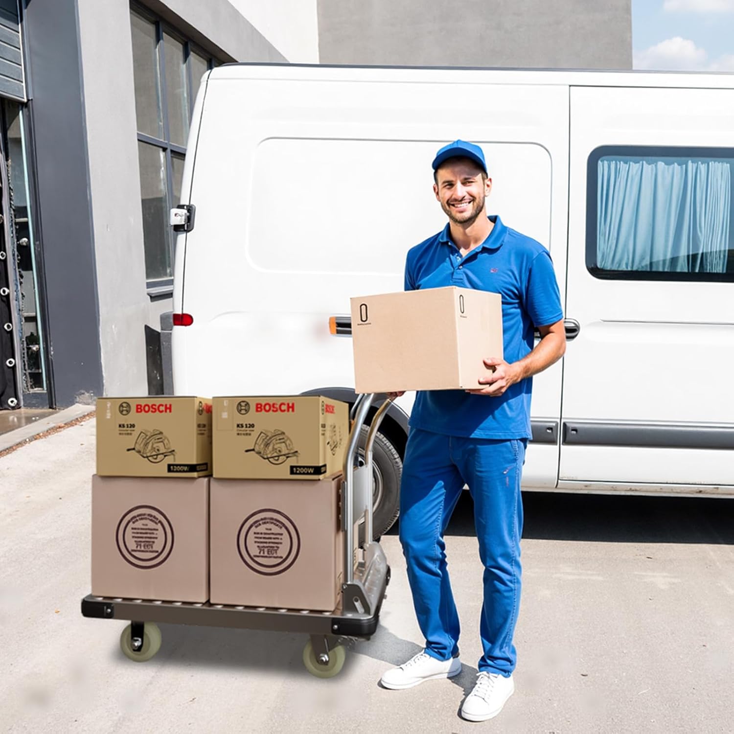 Platform Truck Cart, 2000LBS Heavy Duty Platform Dolly, 36" ×24" Foldable Platform Flatbed Hand Truck Moving Cart, Large Flatbed with 6'' Swivel Wheels, Steel