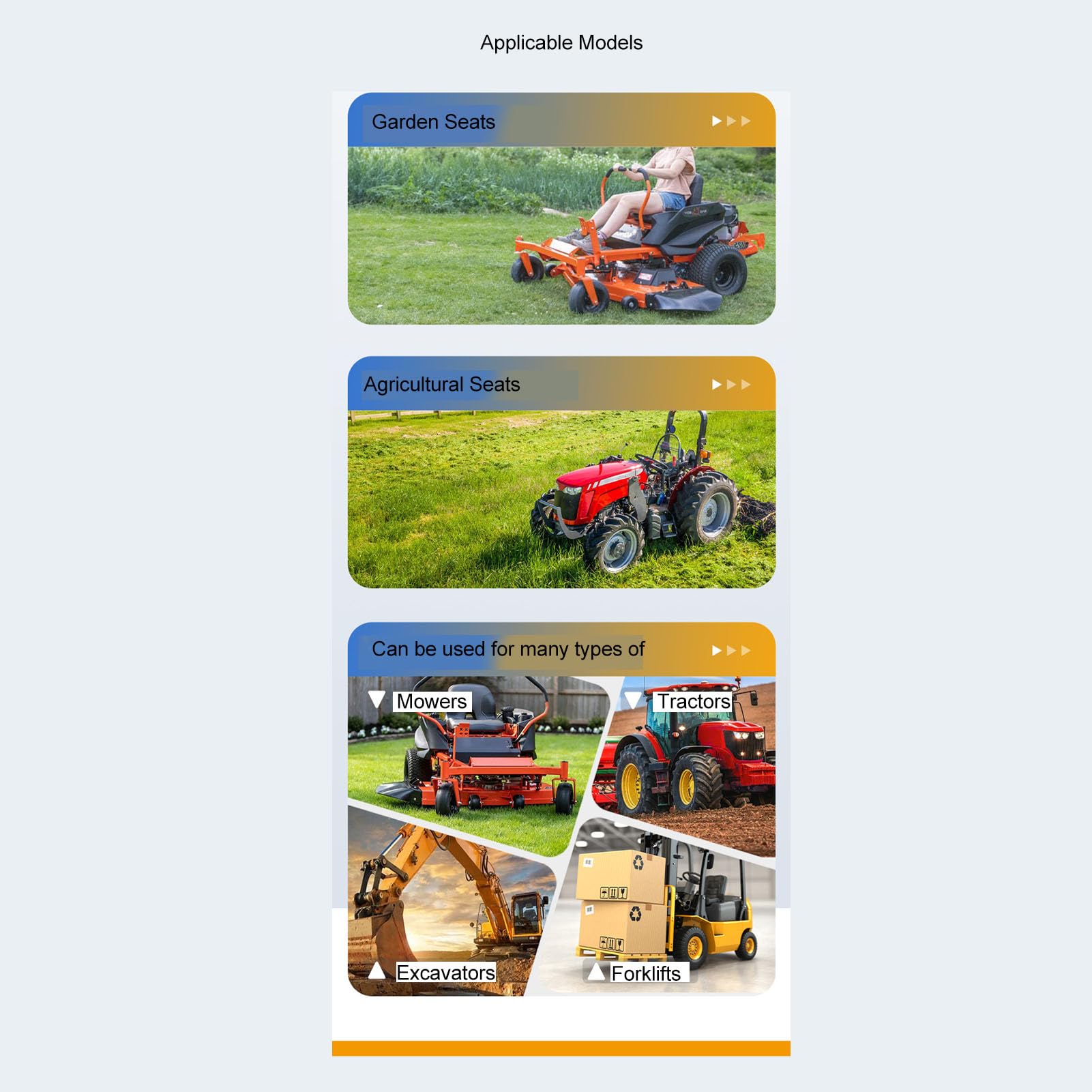 Kit de Suspensión de Asiento para Tractor, Ajustable y Cómodo, Amortiguador con Riel Deslizante, Repuestos para Maquinaria Agrícola, Mantenimiento de Cortacésped de Cero,