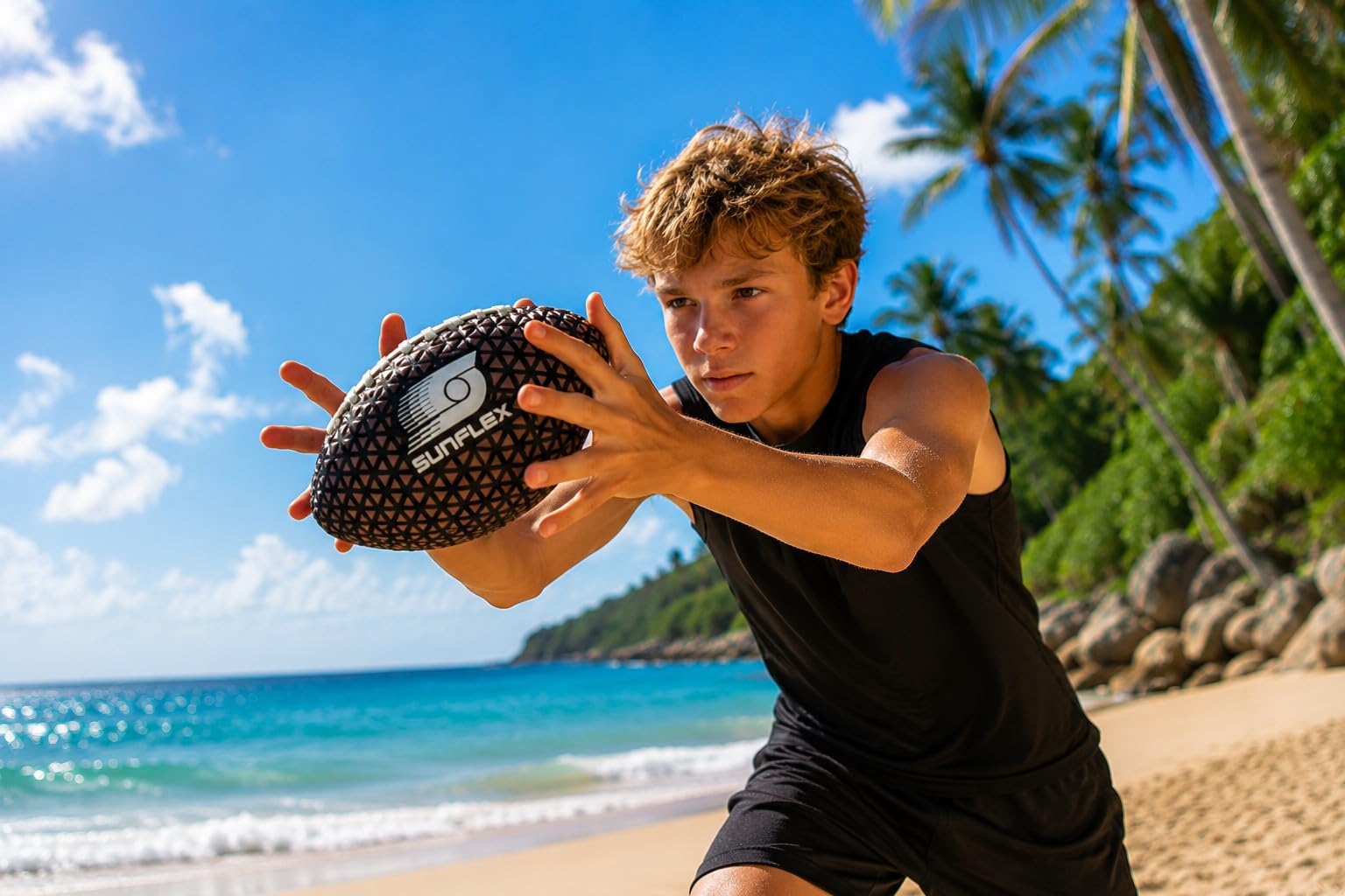 Sunflex® American Football NeoGrip & Sets | Neopren Bälle mit maximalen Grip | rutschfeste Silikon-Oberfläche | wasserfest & UV-beständig | Indoor & Outdoor | Strand Pool Freizeit