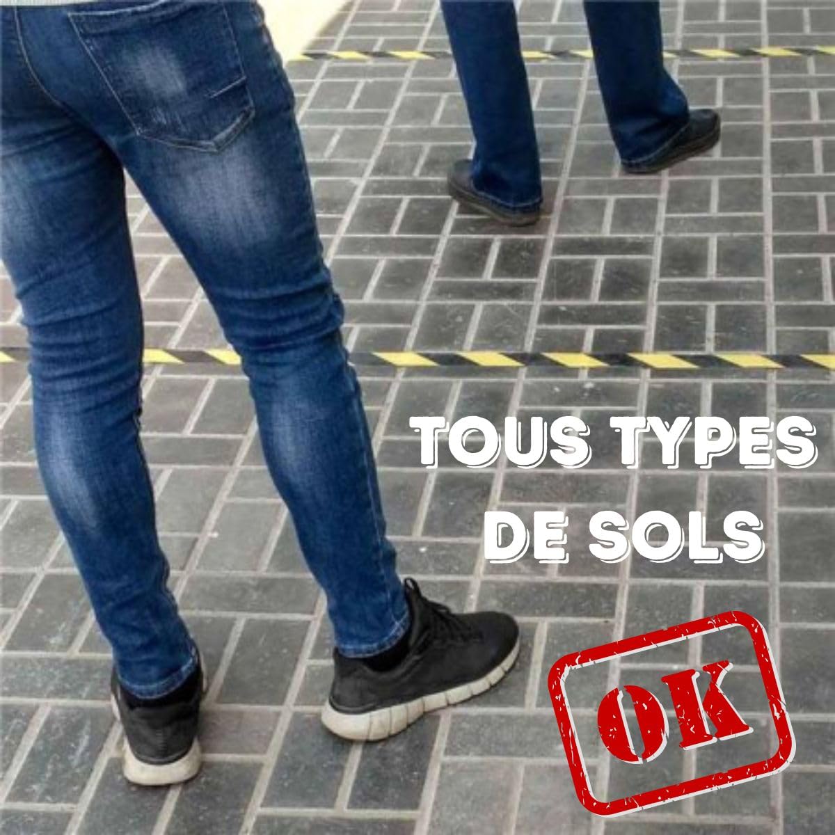 Générique Ruban de Signalisation Adhésif Jaune et Noir X6 – Ruban de Marquage au Sol PVC 50 mm x 33 m – 160 Microns – Haute Résistance – Signalétique Sécurité Entrepôt, Industrie, Atelier et Chantier
