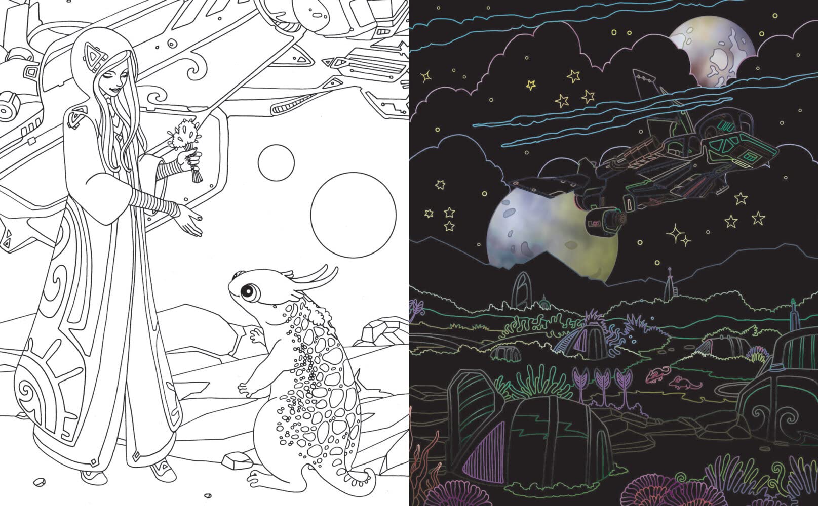 Magische Galaxien - Kritzel-Kratzel-Buch für Kinder ab 7 Jahren: 12 Kratzmotive mit tollen Farbeffekten. Mit Bambus-Stick