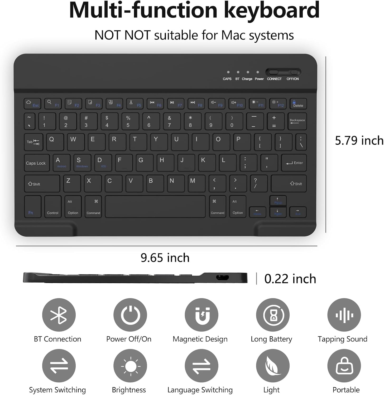 aMZCaSE for iPad Air 11 inch Case with Keyboard(M3/M2, 2025/2024), iPad Pro 11 inch Air 5th 4th Generation Case with Keyboard,Detachable Folio Cover for Pro 11 (4th/3rd/2nd/1st),Pencil Holder, Black