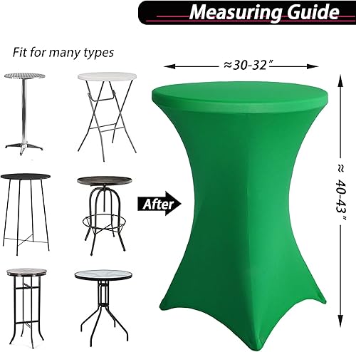 Miniatura 10 de Paquete de 2 manteles para mesa de cóctel, manteles de elastano ajustables de cóctel, manteles redondos elásticos para bar, boda, fiesta, banquete,