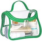HAOGUAGUA Heavy Duty Clear Cosmetic Bag Waterproof Transparent Travel Makeup Toiletry Organizer Bag (Green-1pcs)