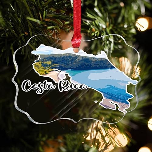 Vista 4 de Adorno de Navidad de Costa Rica, paisaje urbano, ilustración, ilustración, mariposa, árbol de Navidad, adorno de recuerdo, tema de viaje, vistas