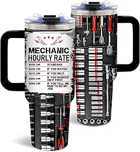 DUUV Mechanic Gifts, Mechanic Tumbler 40 Oz, Stainless Steel Insulated Mug, Perfect Birthday Gifts for Mechanics Car Enthusiasts, Funny Coffee Travel Mug for Auto Repair Workers, 1PCS