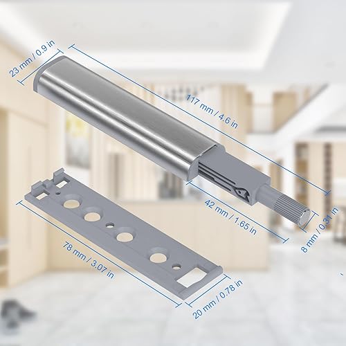 Miniatura 6 de Jiayi - Pestillos magnéticos para gabinetes, paquete de 6 unidades de accesorios de gabinete de empuje para abrir, pestillo táctil para puerta de