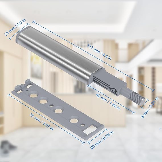 Jiayi Furniture Door Push to Open 6 Pack Push Out Cabinet Hardware Magnetic Push Cabinet Latches Kitchen Door Push Release Latch for Drawer Closure Push Catch Pop Out Latch