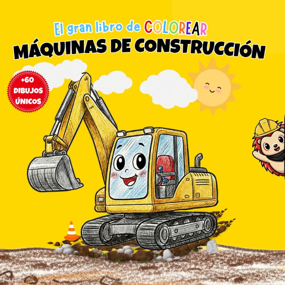 El gran libro de colorear MÁQUINAS DE CONSTRUCCIÓN: Libro de Actividades para Niños y Niñas de 3 a 8 Años con Excavadoras, Grúas y Camiones: +60 ... 8.5" para Fomentar la Motricidad Fina