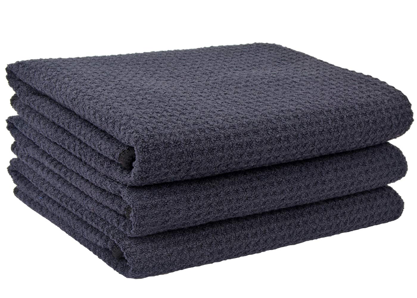 Vivote Black-40X56cm-3Pack Tea Towels For Kitchen Black Microfibre Dish Cloths Lint Free 3Pack