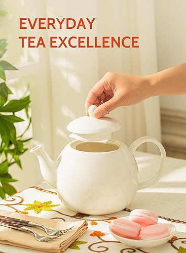 Miniatura 5 de Sweese - Tetera de porcelana, 40 oz, lo suficientemente grande para 5 tazas, apta para microondas