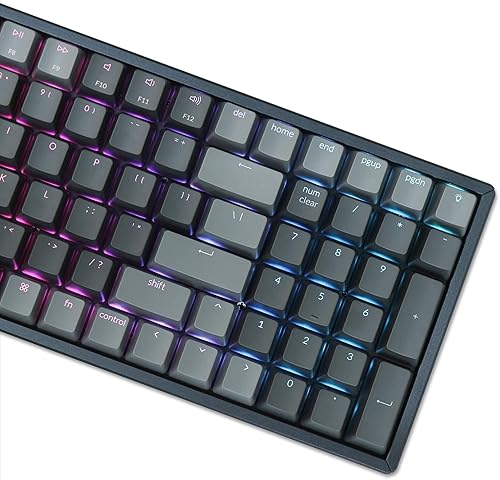 Miniatura 7 de Keychron Teclado mecánico inalámbrico Bluetooth K4 RGB LED retroiluminado, compacto intercambiable en caliente, 100 teclas, teclado USB con cable,