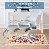 Vista 5 de Office Chair Mat for Hardwood Floor Floral Flower 36"x48" Computer Gaming Chair Mat Anti-Slip Office Rugs Floor Protector for Rolling Chairs Under