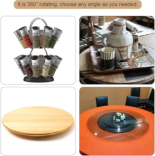 Miniatura 5 de MECCANIXITY Soporte giratorio de 12 pulgadas con rodamientos de bolas de acero, base giratoria Lazy Susan para gabinetes de esquina de cocina, color