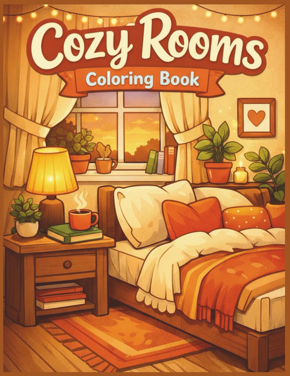 Cozy Rooms Coloring Book for Adults and Teens: 40 Cute Aesthetic Interiors | Relaxing Cozy Spaces for Stress Relief