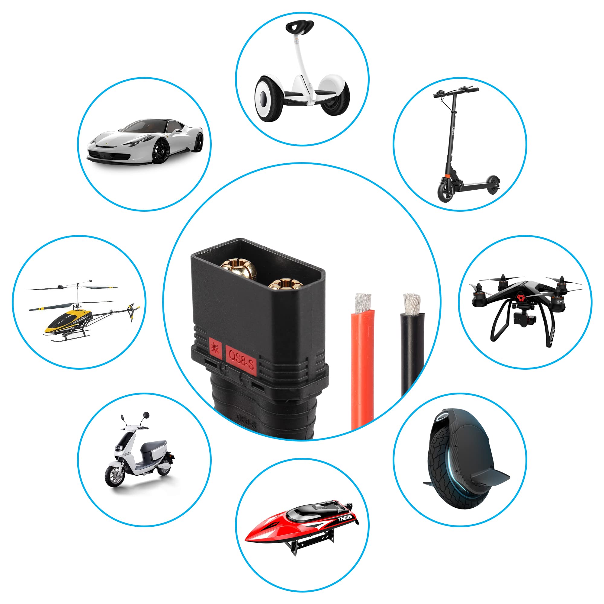 2 Connettori Blu QS8-S Ad Alta Corrente A/an/ti Scintilla - Foto 3