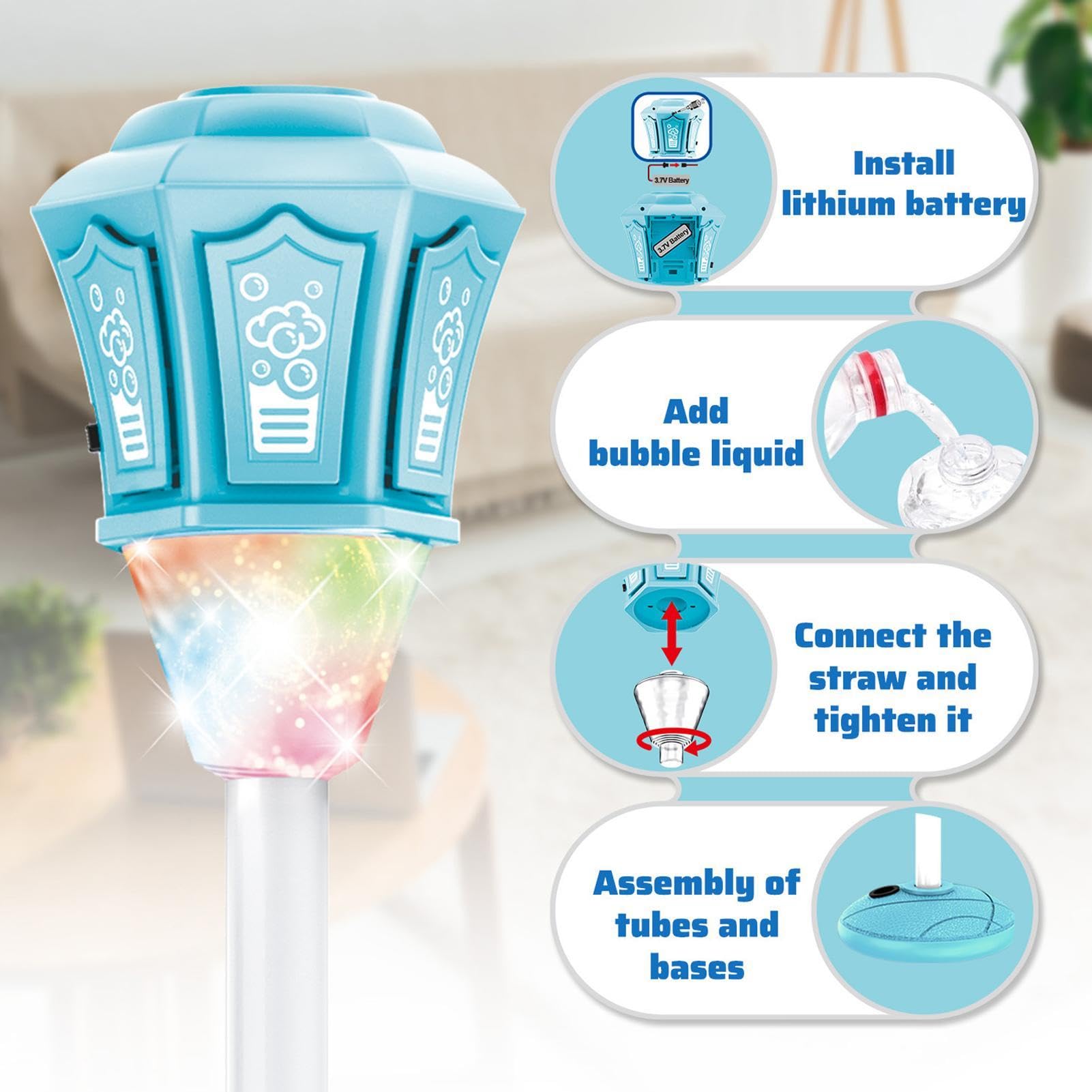 Seifenblasenmaschine für Kinder Straßenlampen-Design für Spiele mit Gebläse