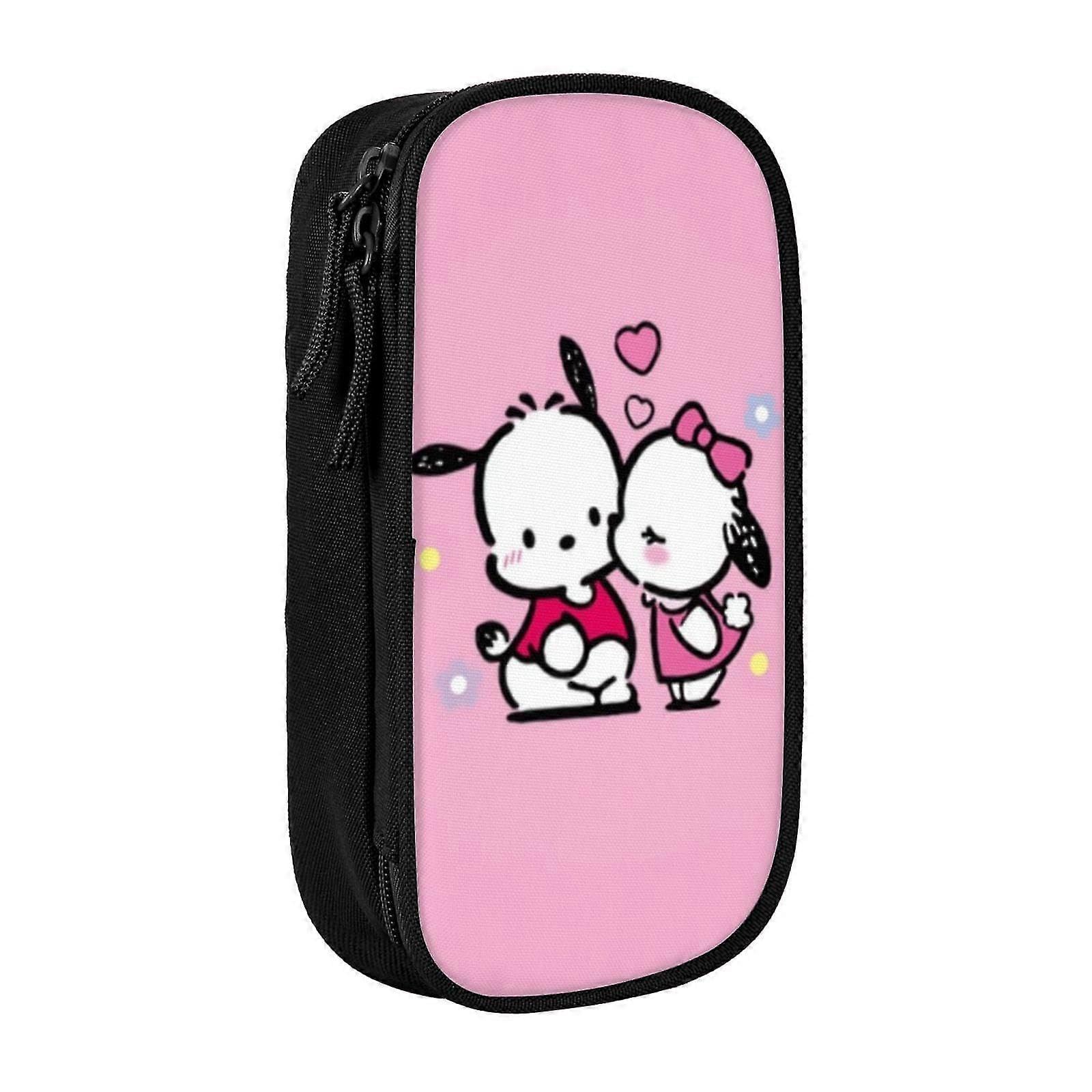 T Sanrio Pochacco Pencil Case, Multipurpose Pencase,Large Capacity Durable Stationery Bag Organizer School Office Supplies