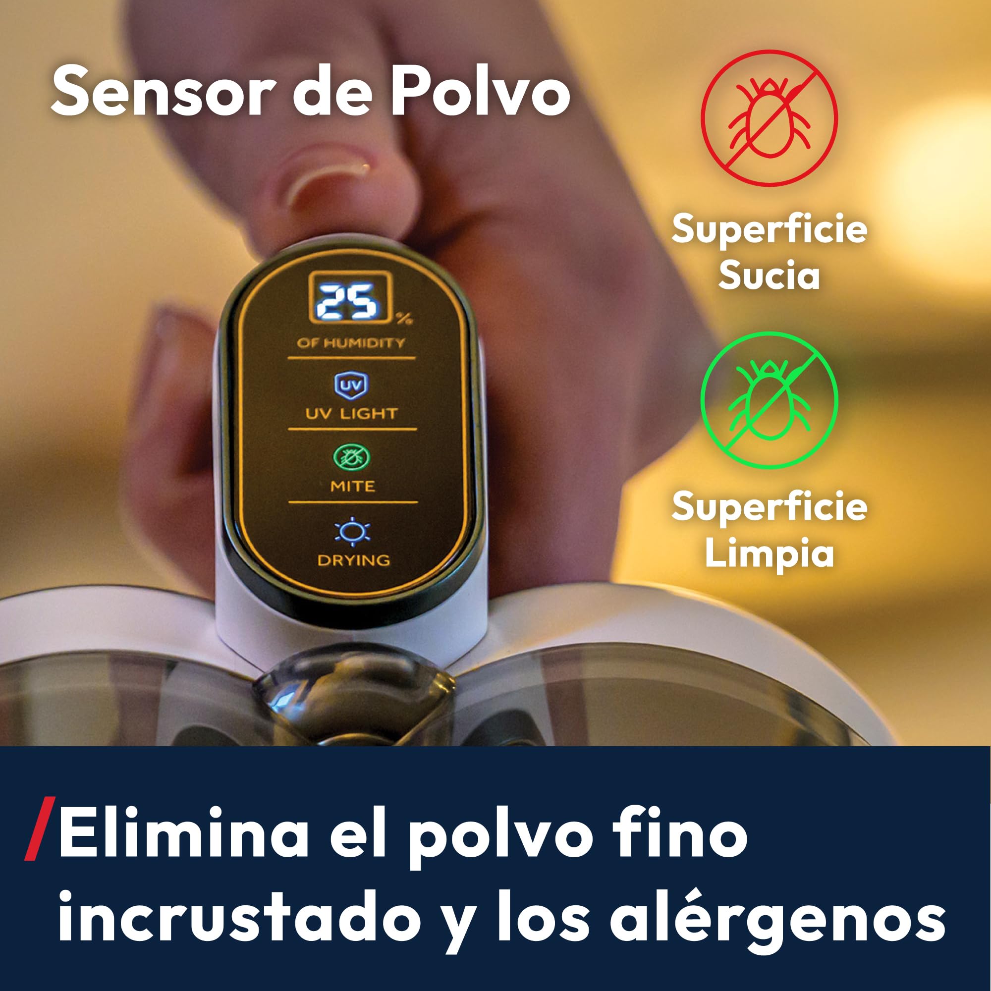 Hoover Aspirador de Mano HMC5 para Colchones: limpieza eficaz, 4 funciones automáticas: Beat&Roll, aspirado, luzUV y secado. Modelo ligero y manejable. Elimina el polvo en colchones, sofás, tapicerías - 4