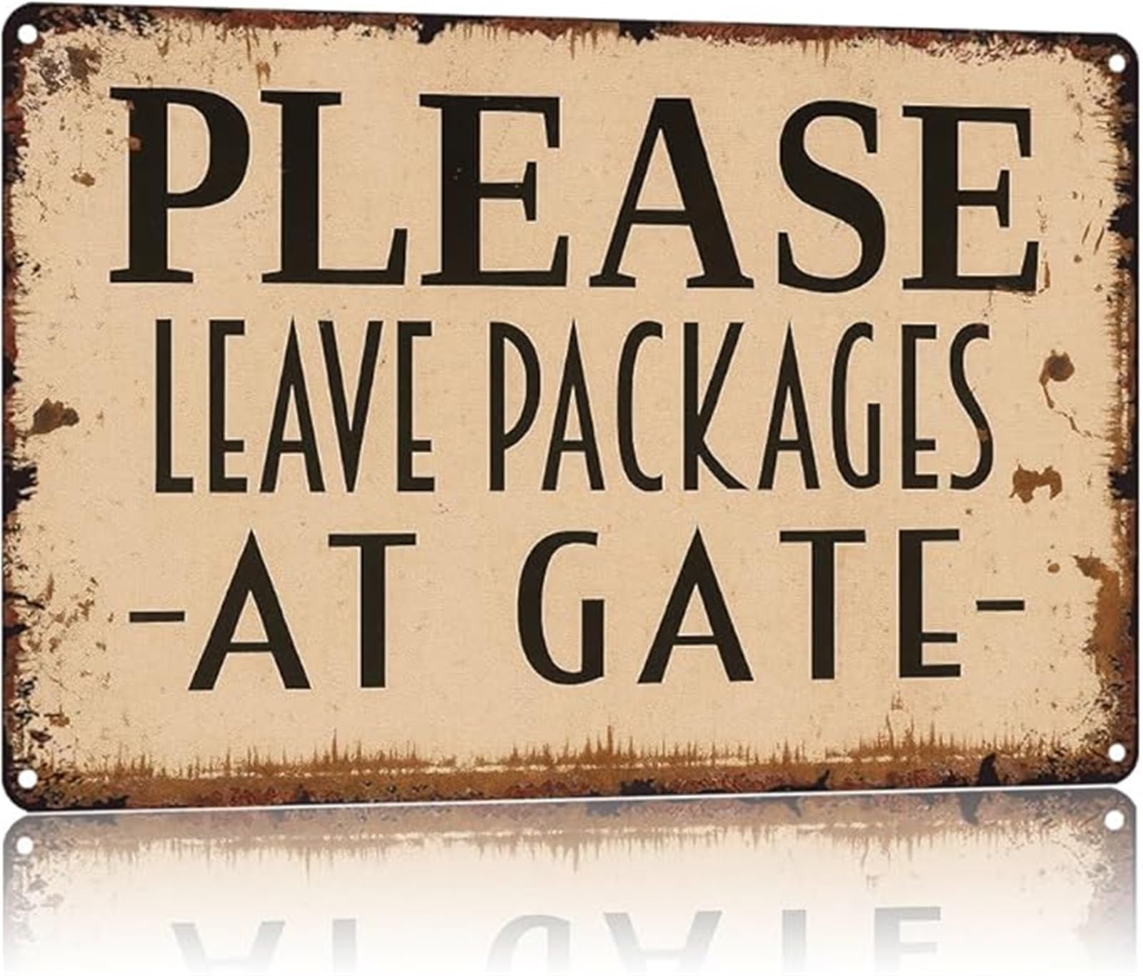 NWPNLXEA Humorous Delivery Instruction Sign Leave Parcels At Gate Vintage Tin Sign for House Entrance 8 X 12 in