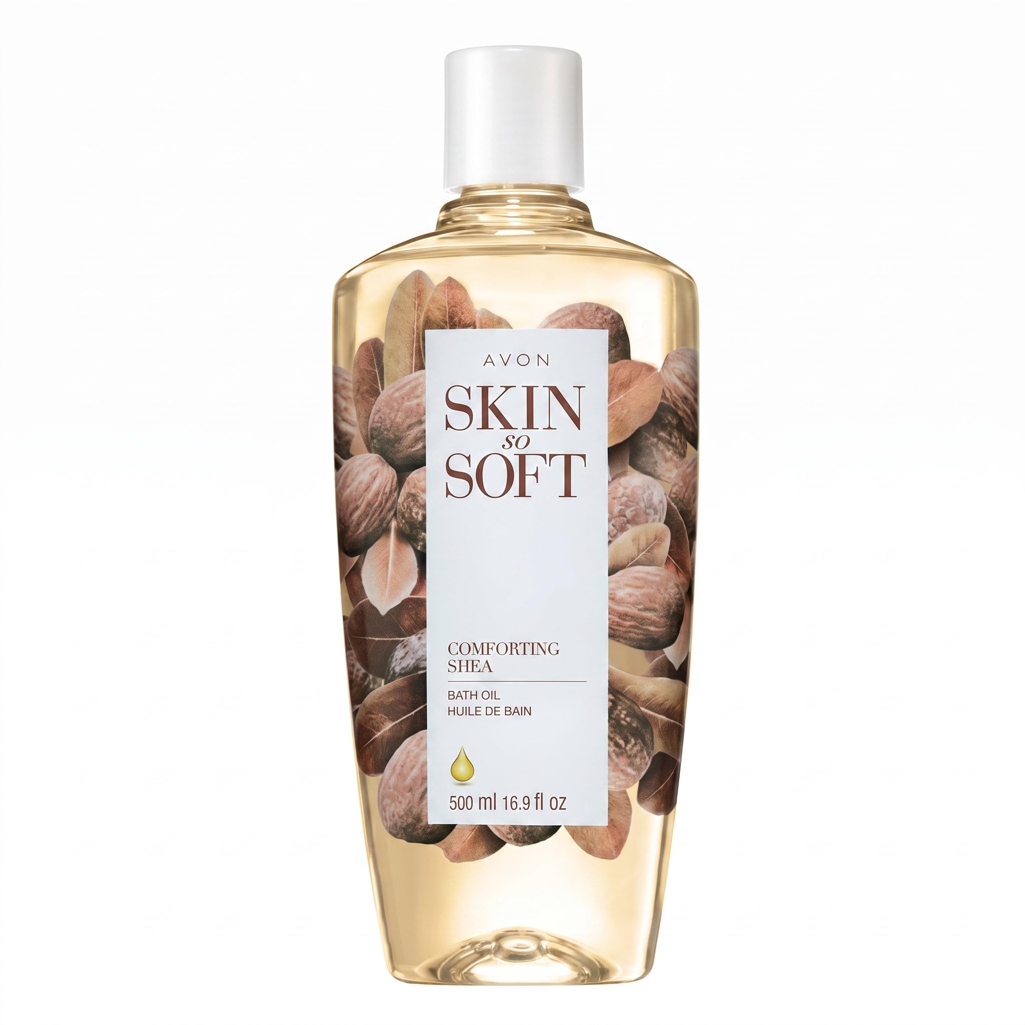 AVON Skin So Soft Comforting Shea Bath Oil, 16.9 fl oz - with Shea Butter, Vitamins A & E - Vanilla, Sandalwood & Musk Scent
