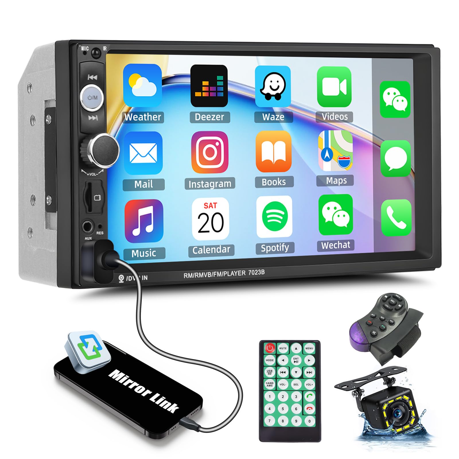 Double Din Radio With Backup Camera