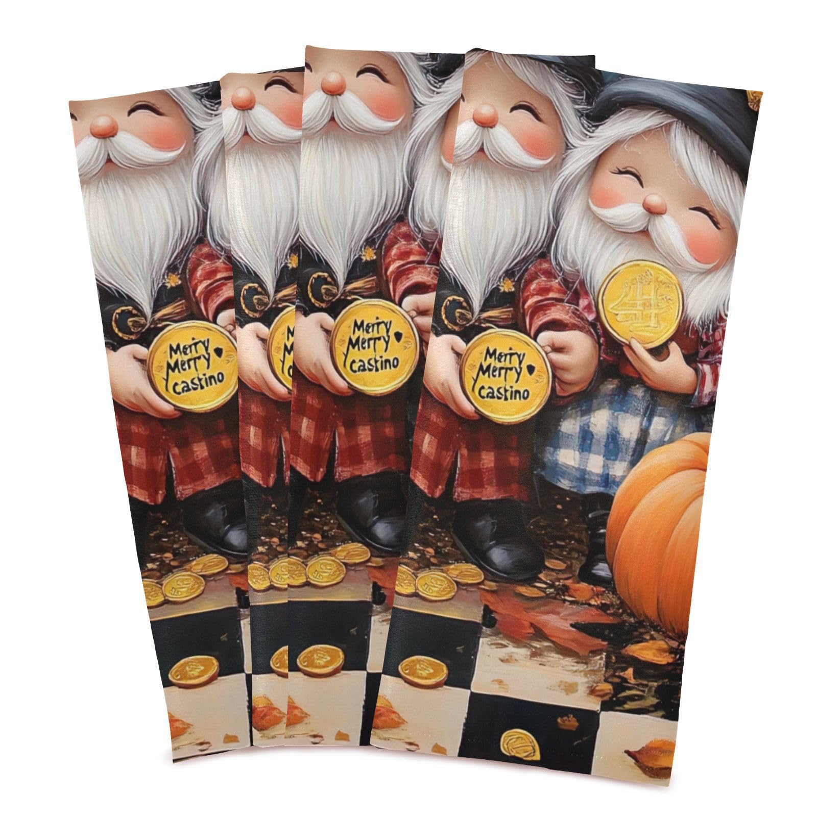 ODAWA Gnomes with Pumpkin Kitchen Towles Soft Absorbent Quick Drying Dish Towels Hand Towels Housewarming Gifts for New Home, Set of 6