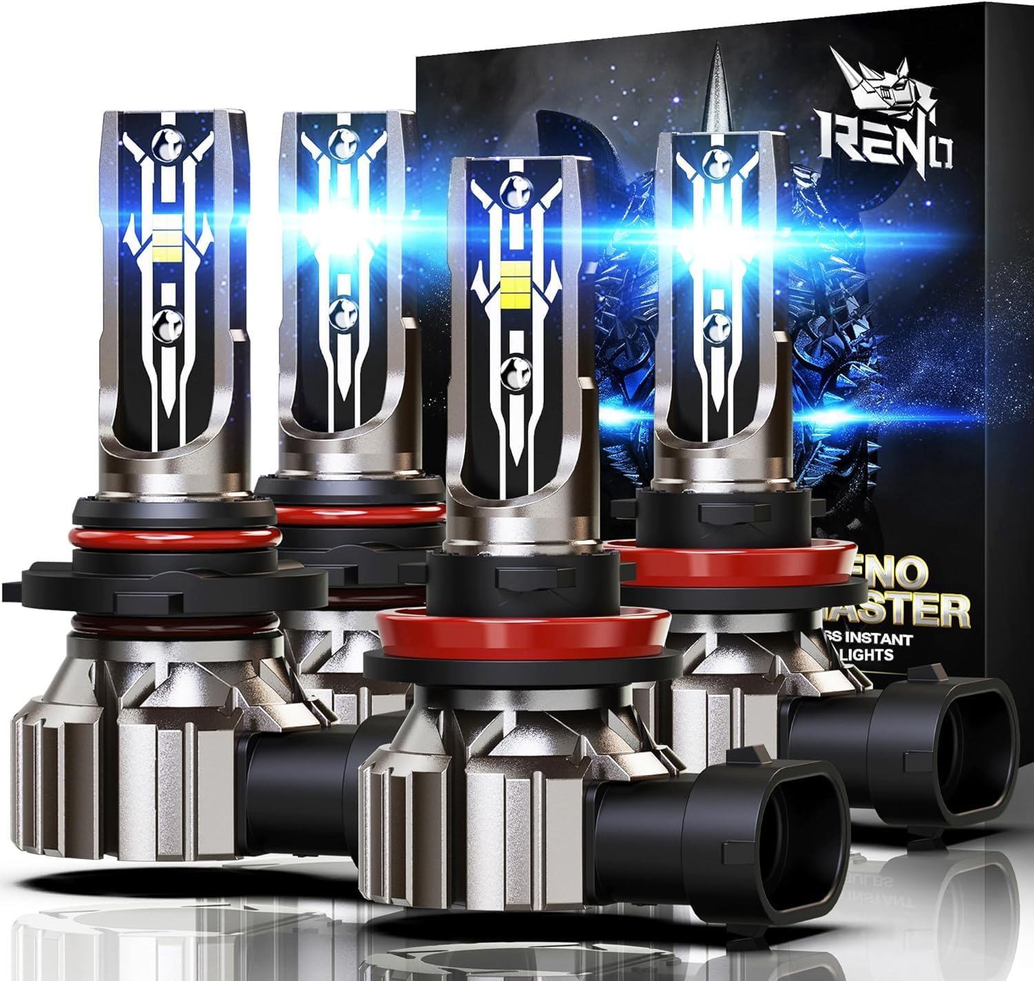 RENO 9005 H11 LED Bulbs Combo, HB3 H9 LED 24000LM 6500K