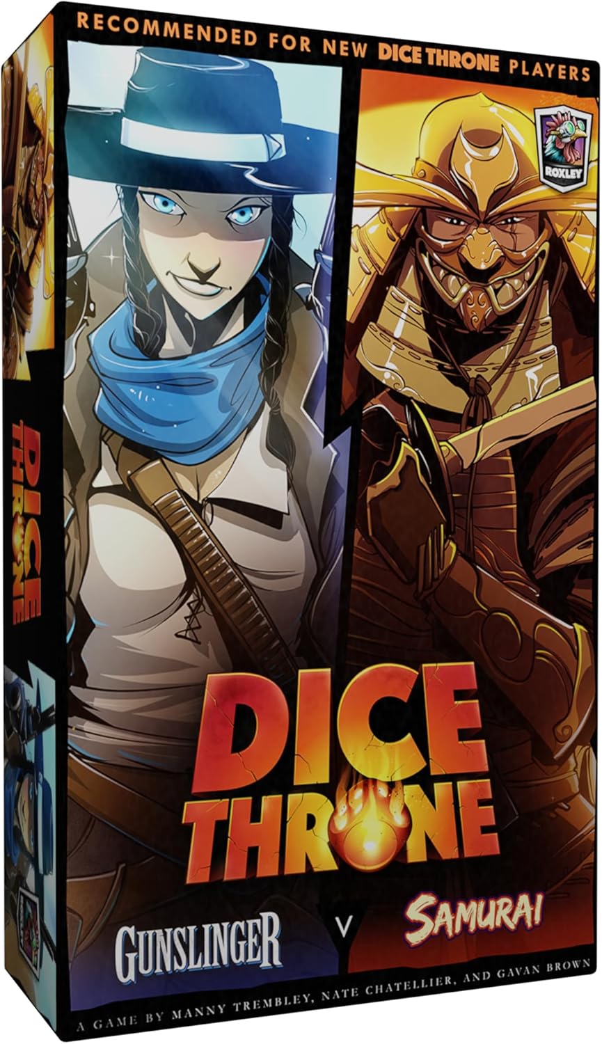 Dice Throne Box Game - Strategic Dice & Card Battler (Gunslinger v Samurai)