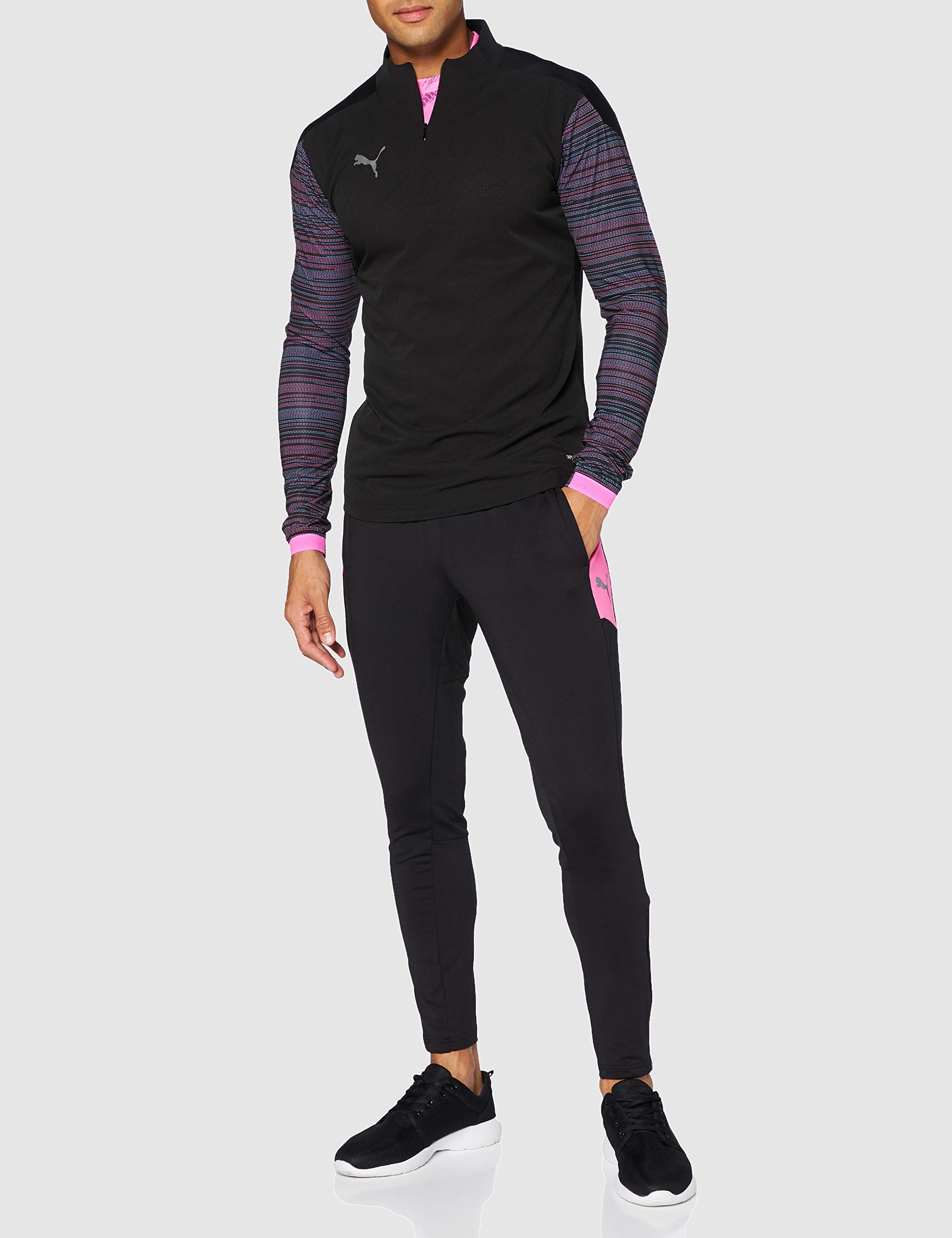 Puma ftblNXT 1/4 Zip Sweater - Puma Black/Luminous Pink, Small, Blue - Image 2