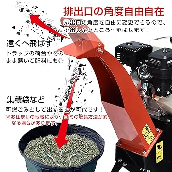 Amazon | kaitou 粉砕機エンジン式 最大粉砕径60mm ウッド