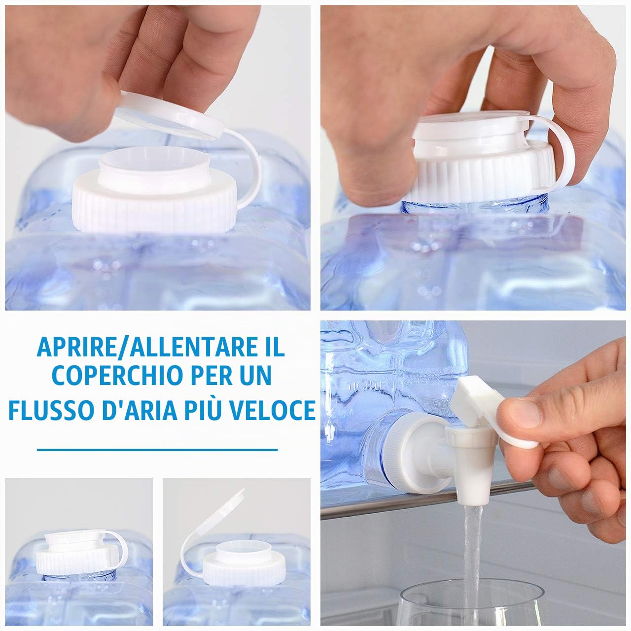 Bar Amigos, distributore di acqua con rubinetto, dispenser da tavolo, in plastica PETG, serbatoio per bevande ricaricabile, ideale per ufficio, campeggio, succhi, bevande, cocktail