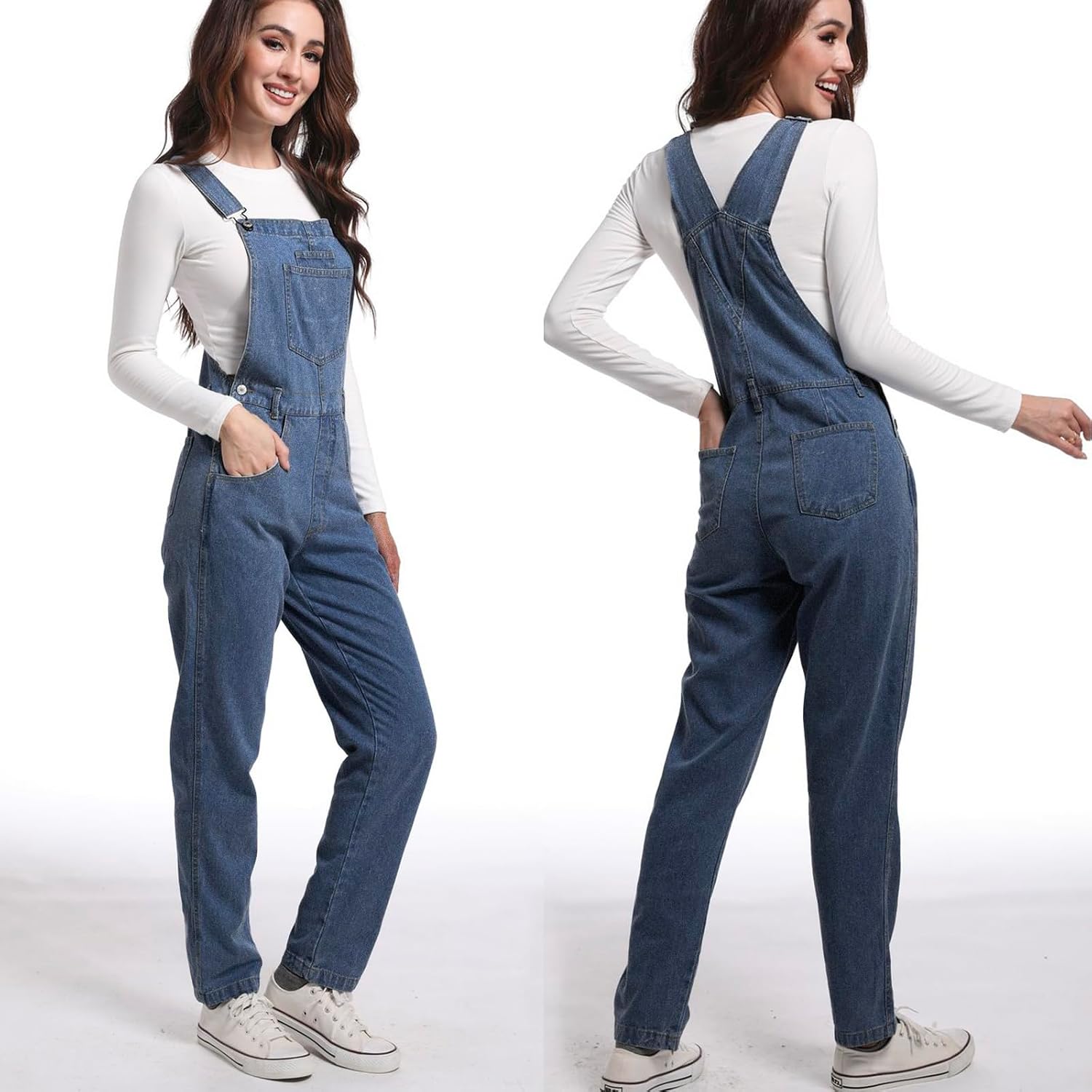 Mars Guard Women Denim Overalls Jean Bib 90s Retro Dungaree Ladies Loose Fit Fashion Cotton Casual Relaxed Jumpsuit