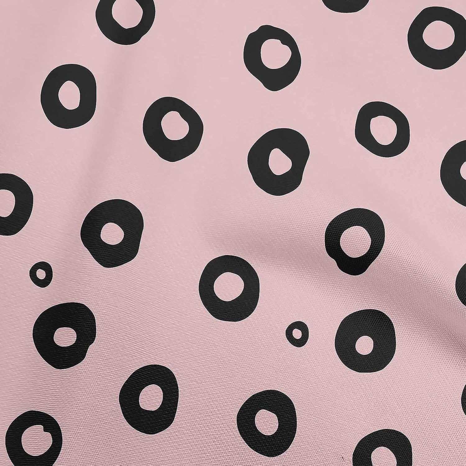 oneOone Georgette Viscose Light Pink Fabric Polka Quilting Supplies Print Sewing Fabric by The Yard 42 Inch Wide-1R