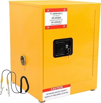 Double-Walled Fire Cabinet Flammable Storage, Durable Steel with Air Isolation Layer, Ideal for Secure Storage of Flammable Liquid Materials in Industrial and Home Use 17x17x22 inch