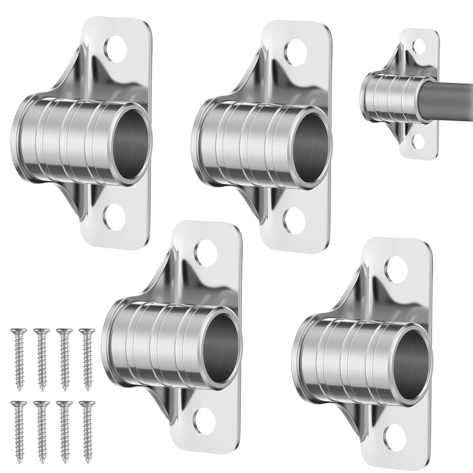 Curtain Rod Brackets - 4 Pack Brass Finish -7 Curtain Rod Brackets - 4 Pack Brass Finish -7
