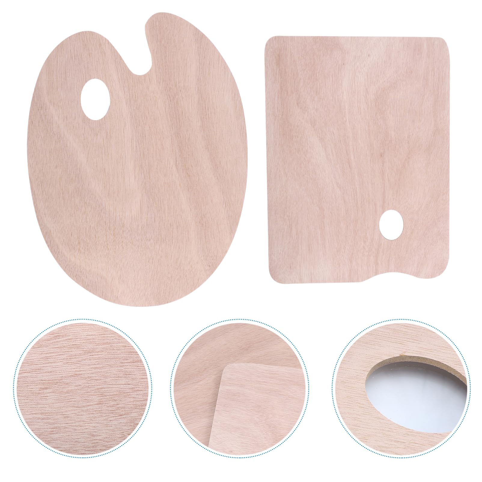 Palette de Peinture à l'huile en Bois Poignée, 2 Pcs