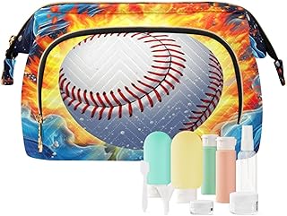 Kigai Baseball on Fire Makeup Bag Cosmetic Ba...