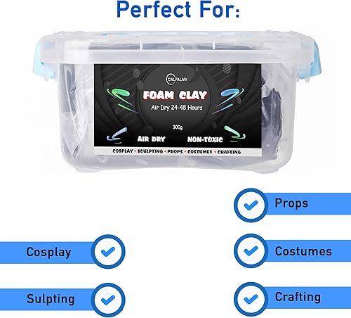 Vista 75 de Arcilla de espuma moldeable para cosplay (blanco) – Alta densidad y alta calidad para diseños intrincados Se seca al aire a la perfección