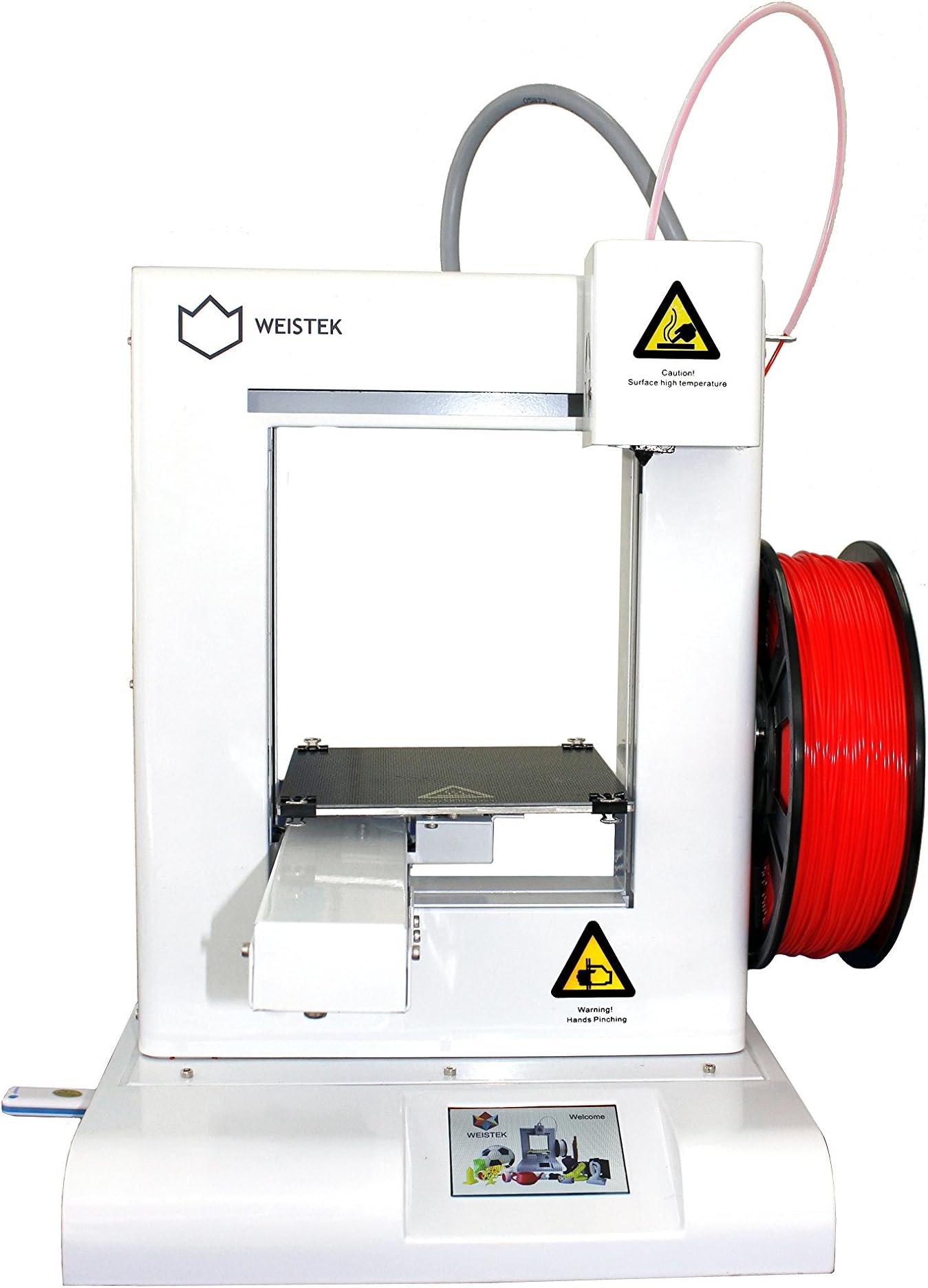 Ideawerk WT280A Plus 3D Printer with Full Color Touch Panel, 5.9" x 5.9" x 5.1" Build Area, White