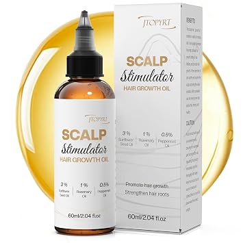 Scalp Stimulator Hair Growth Oil Rosemary Castor Blend for Thinning Hair, Daily Nourishment & Thicker Strands, Natural Oils for Men/Women