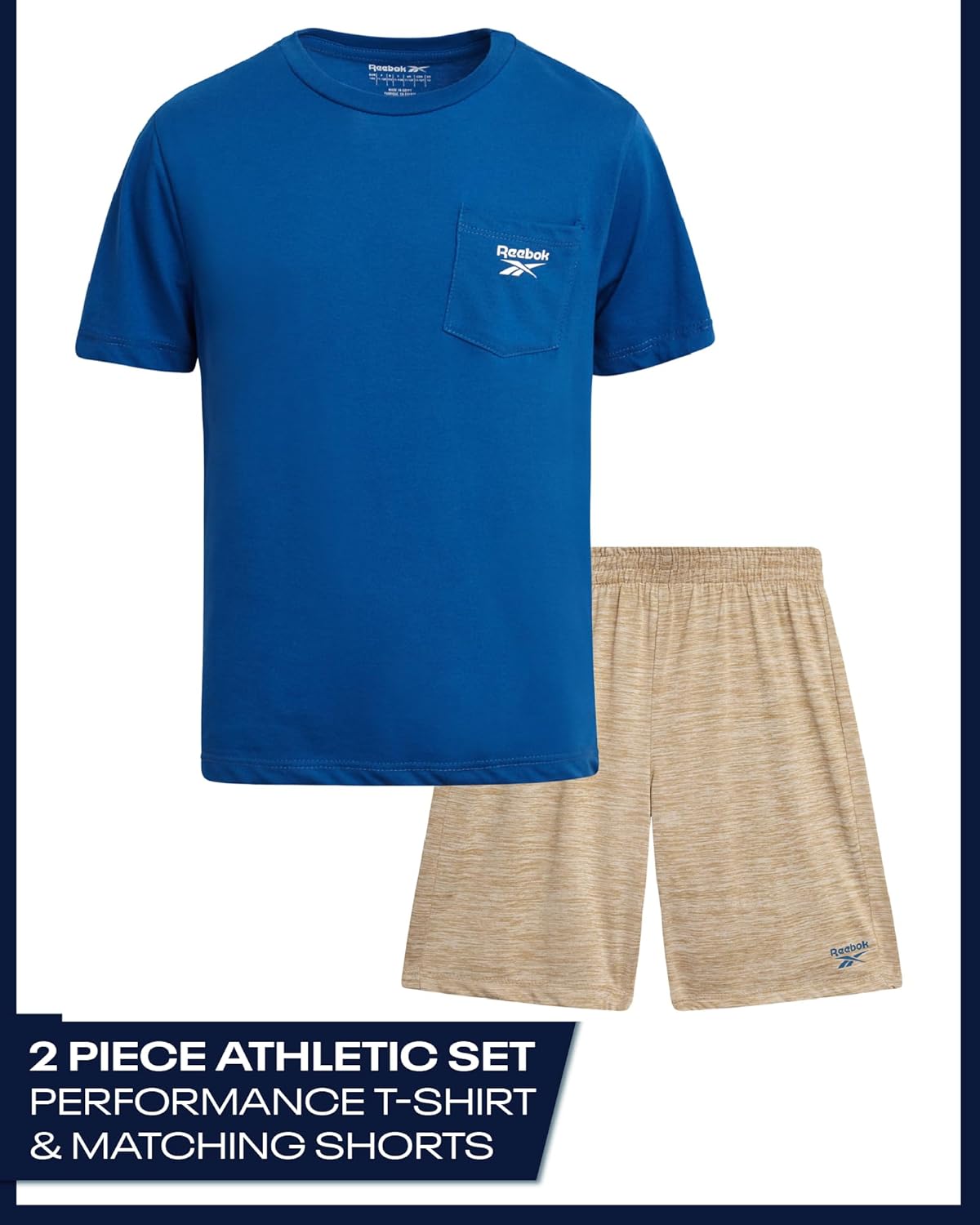 Reebok Boys Athletic Shorts Set - 2 Piece Summer Clothes Outfit with Graphic Tee and Boys Basketball Shorts for Active Kids - Image 2