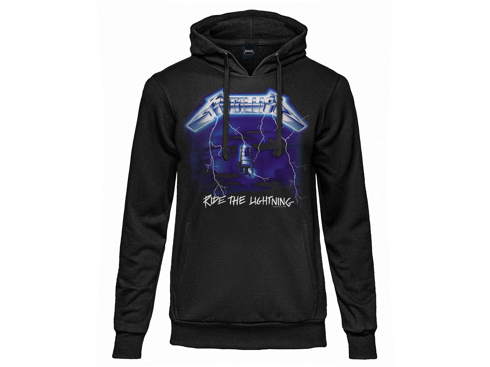 Metallica Felpa Ufficiale Ride The Lightning. Felpa con Cappuccio Unisex in Cotone. vestibilità Regular per Adulto e Ragazzo